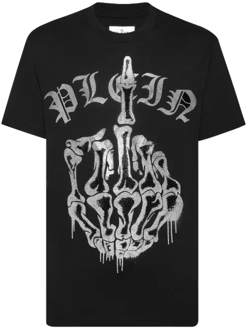 T-shirt en coton à ornements strassés - Philipp Plein - Modalova