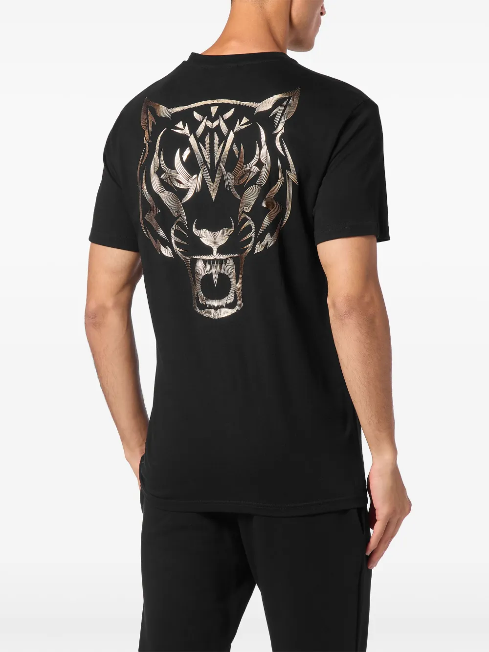 Plein Sport T-shirt met tijgerprint Zwart