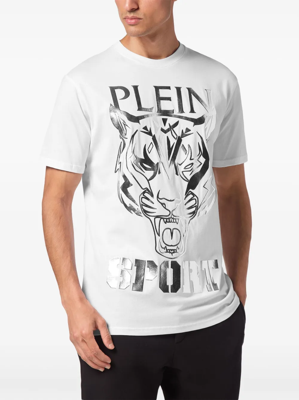 Plein Sport T-shirt met tijgerprint Wit