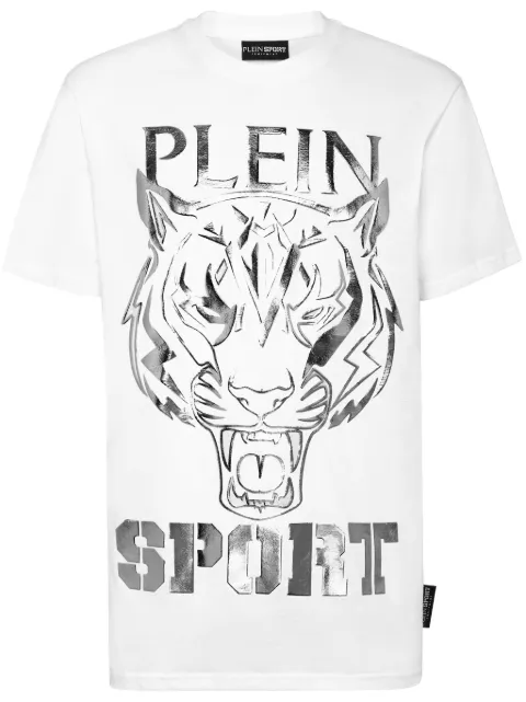 Plein Sport تيشيرت برقبة مقفولة وطبعة نمر