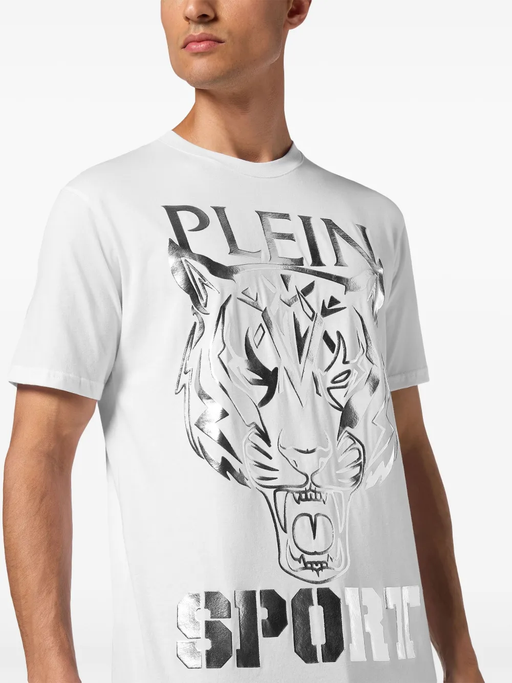 Plein Sport T-shirt met tijgerprint Wit