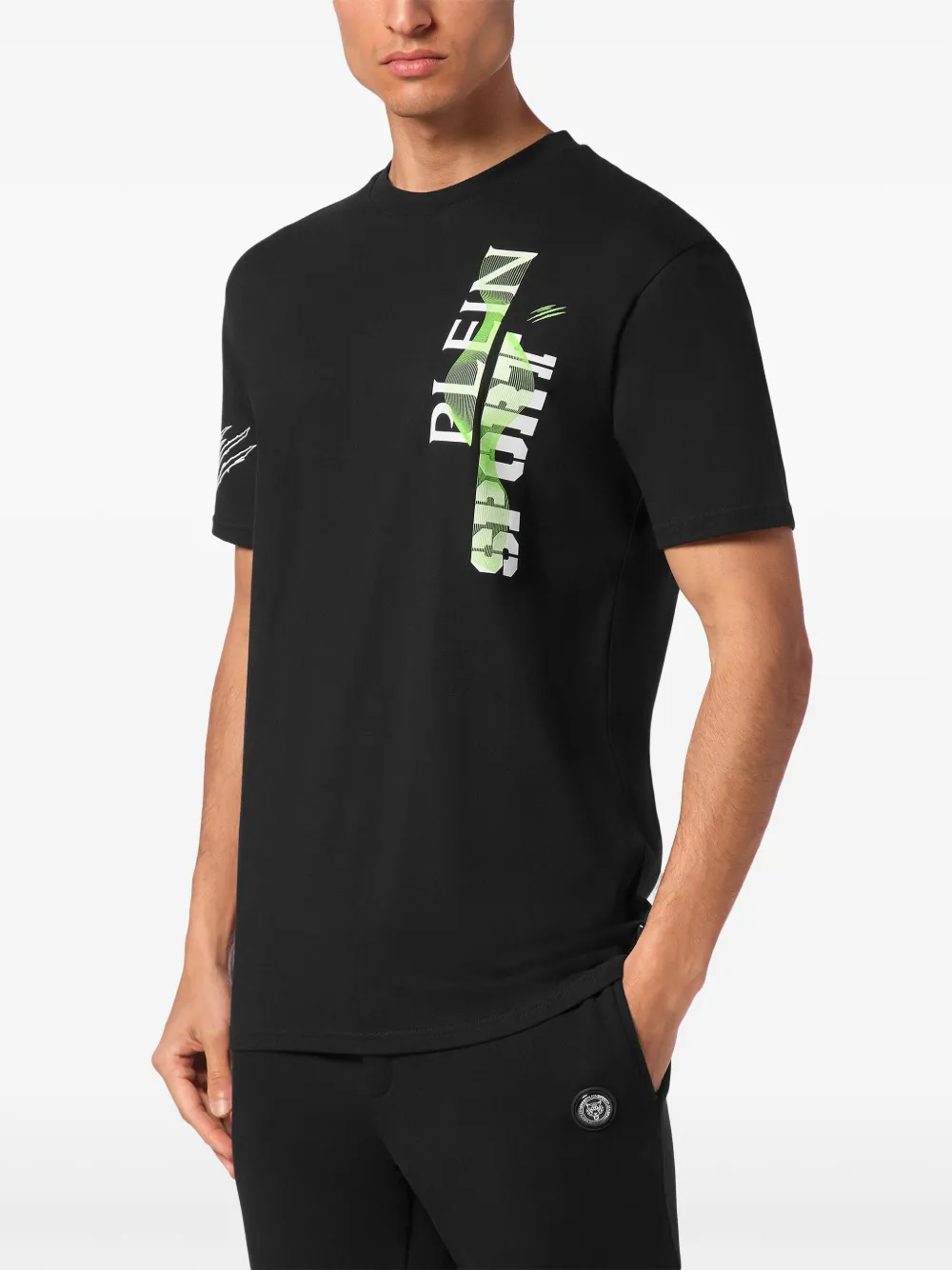 Plein Sport SS T-shirt met logoprint Zwart