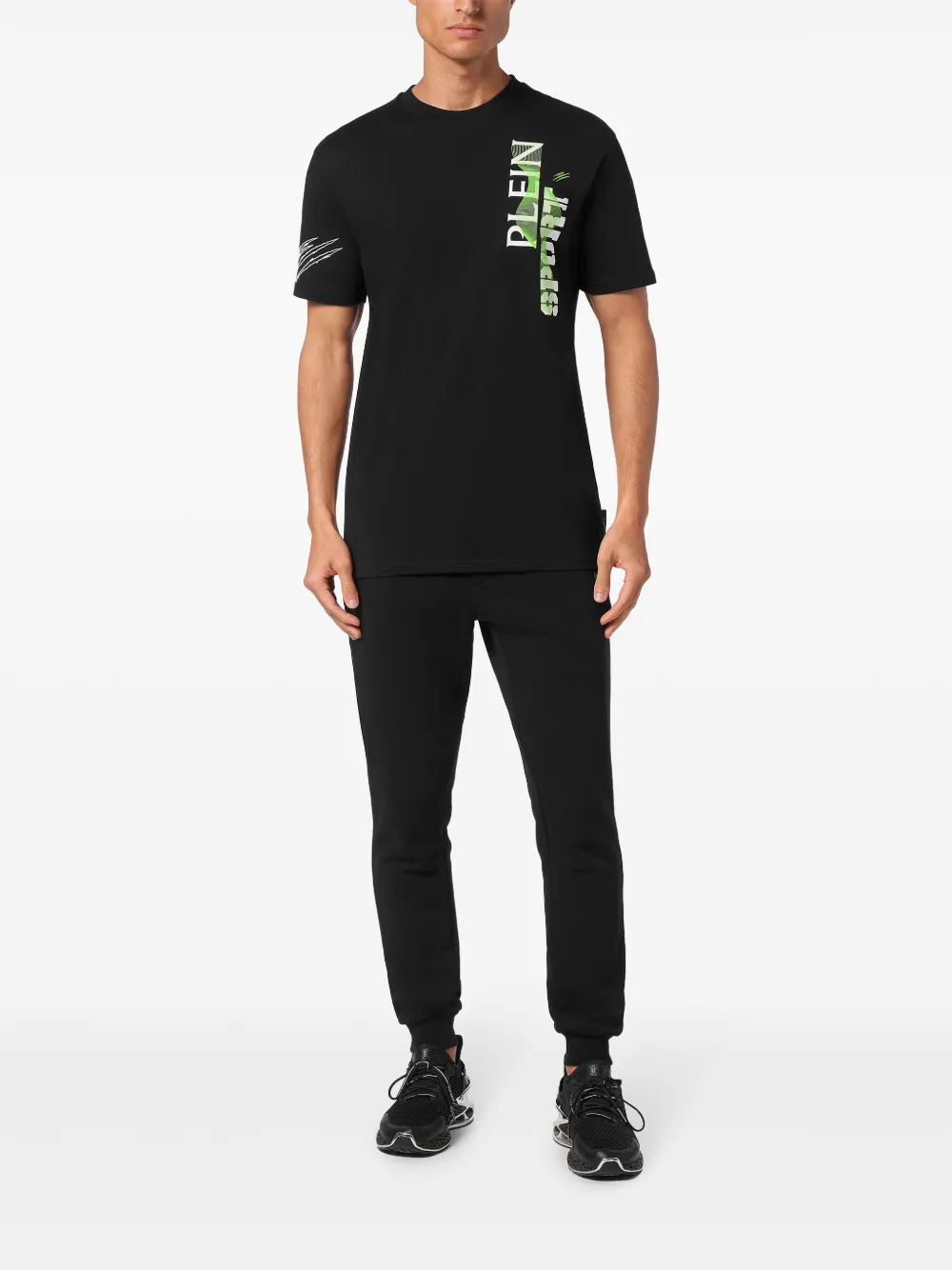 Plein Sport SS T-shirt met logoprint Zwart