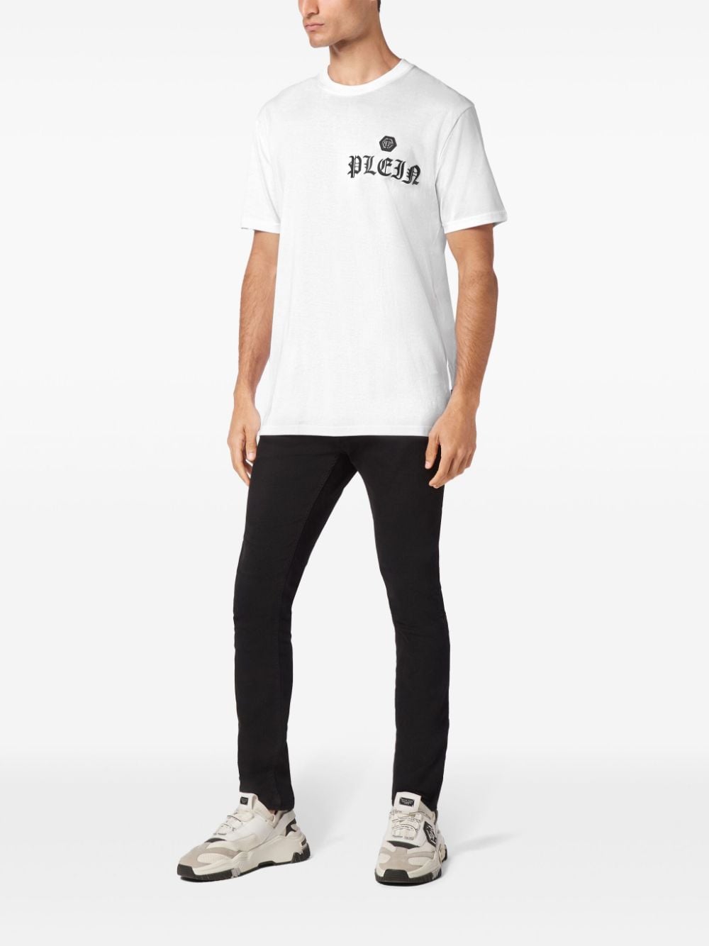 Shop Philipp Plein Printed Cotton T-shirt In Weiss