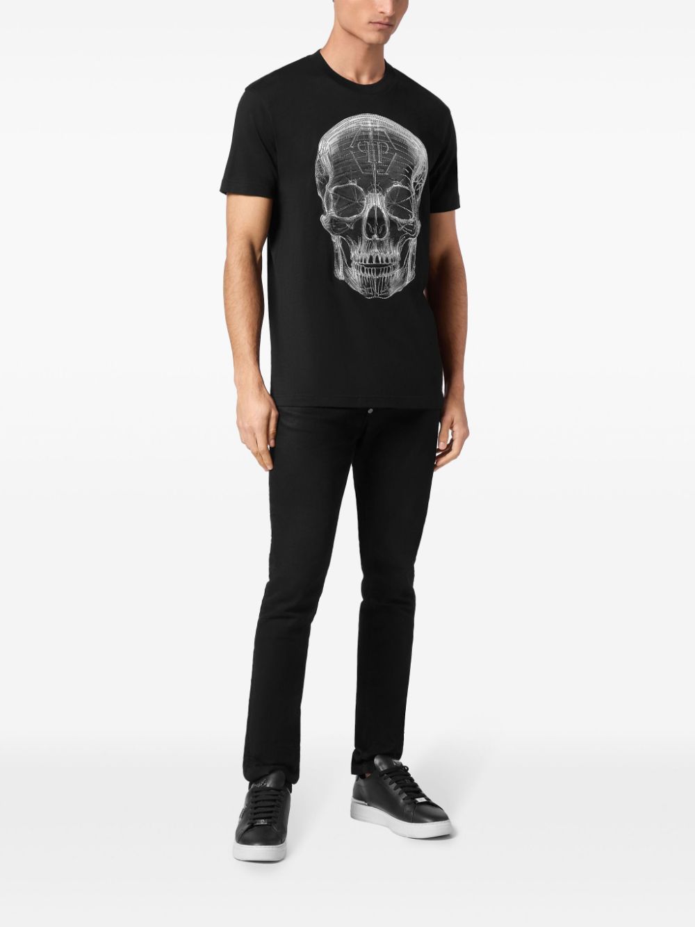 Philipp Plein SS Xray Skull-print T-shirt - Zwart