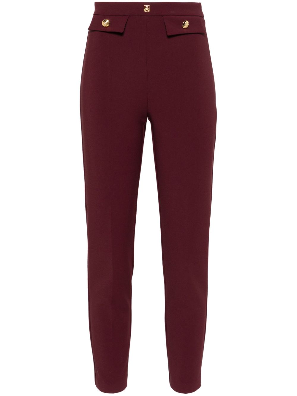 Elisabetta Franchi crepe tapered trousers - Purple