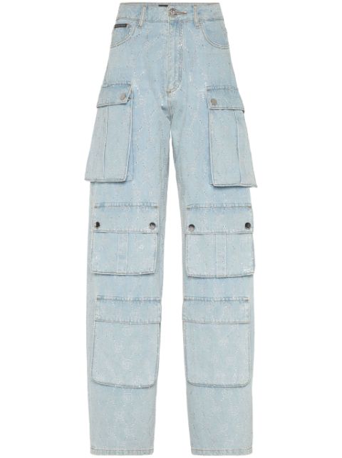 Philipp Plein monogram cargo jeans Women