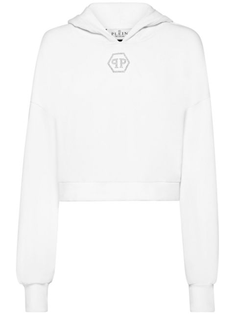 Philipp Plein crystal-embellished cropped hoodie Women