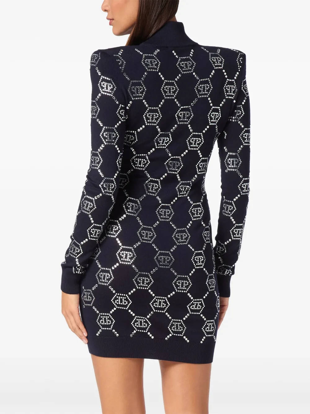 Philipp Plein Jurk met monogram - Blauw
