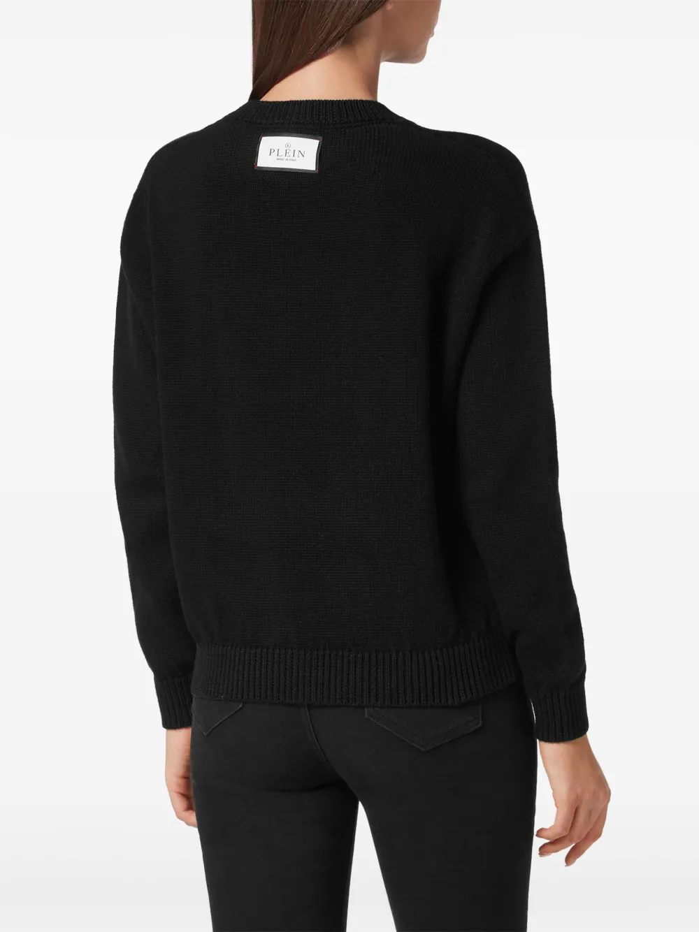PHILIPP PLEIN DEVORÉ-LOGO SWEATER 