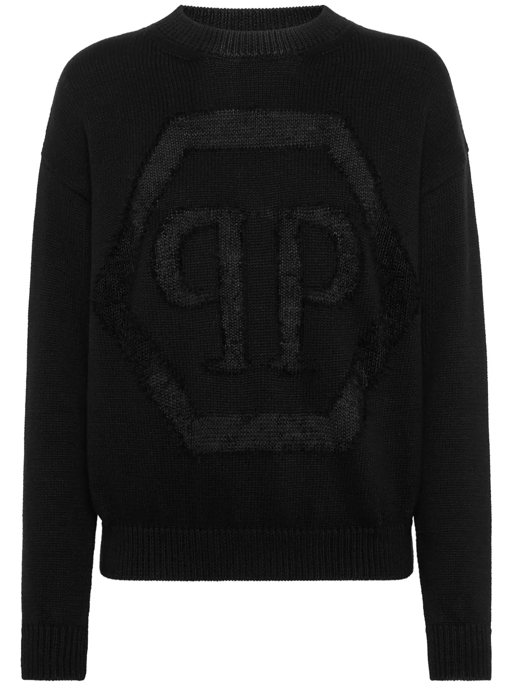 PHILIPP PLEIN DEVORÉ-LOGO SWEATER 
