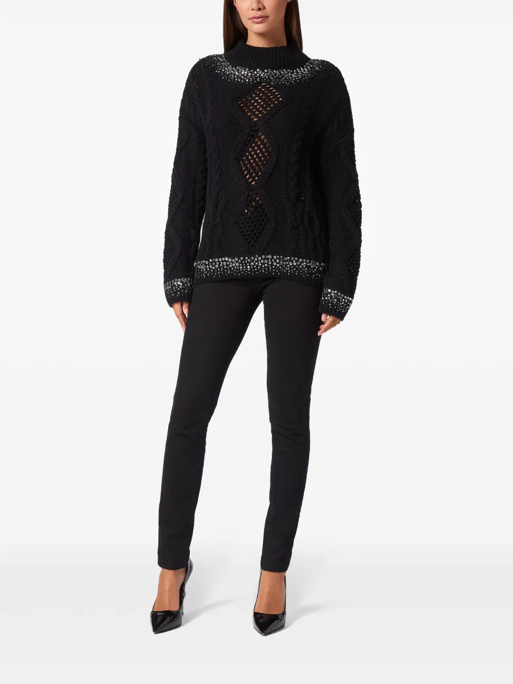 Philipp Plein crystal-embellished jumper - Zwart