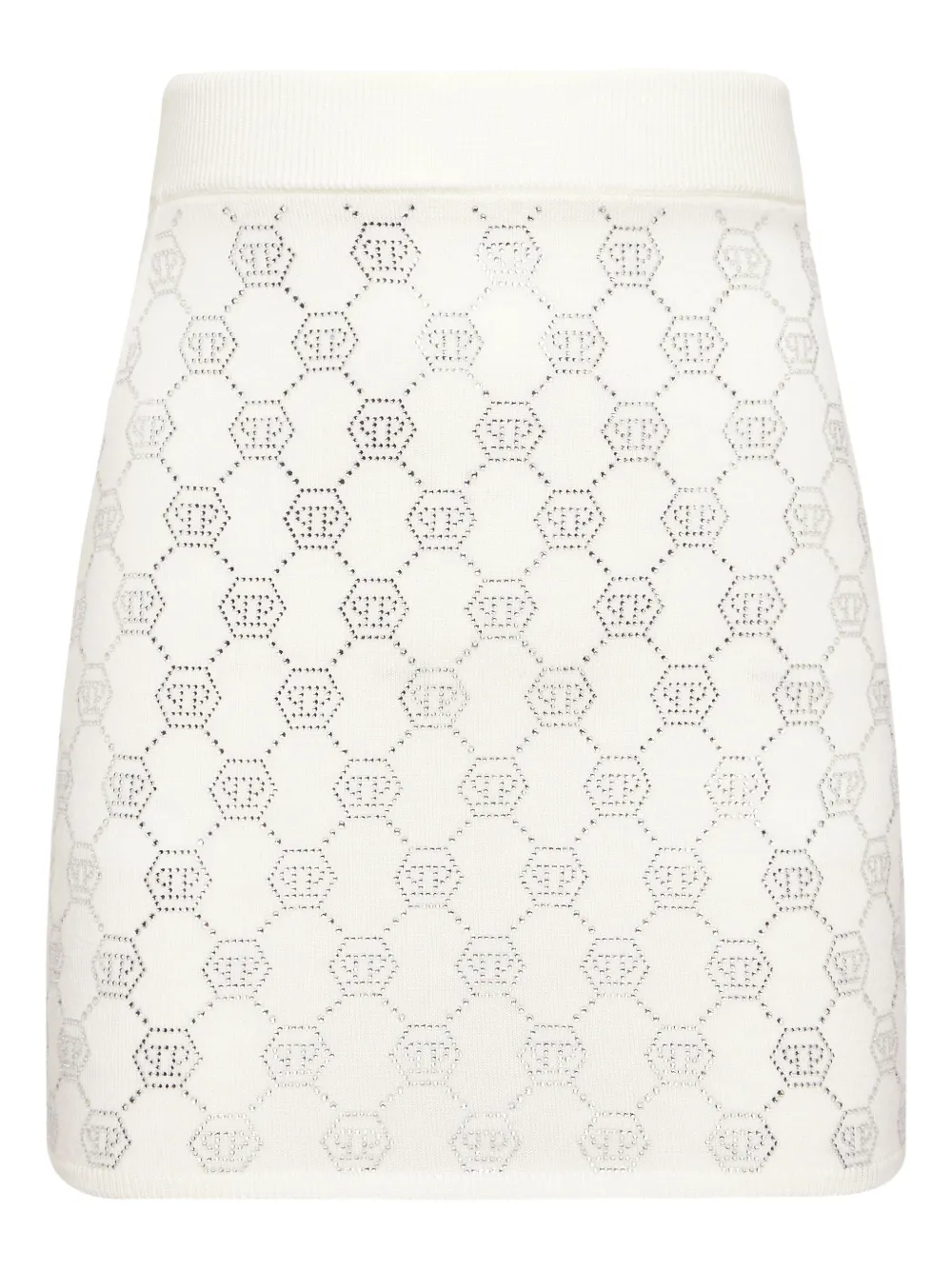 PHILIPP PLEIN Gestrickter Rock mit Monogramm - Nude