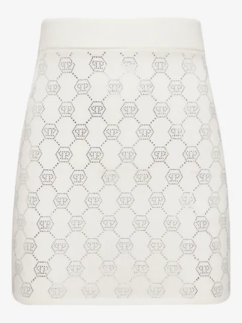 Philipp Plein monogram knitted mini skirt
