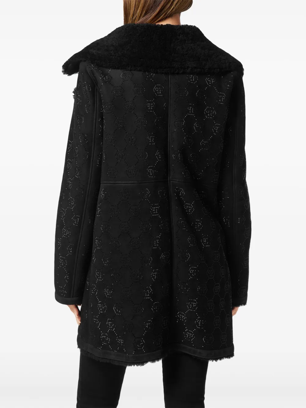 Philipp Plein Lammy jas met monogram-patroon - Zwart