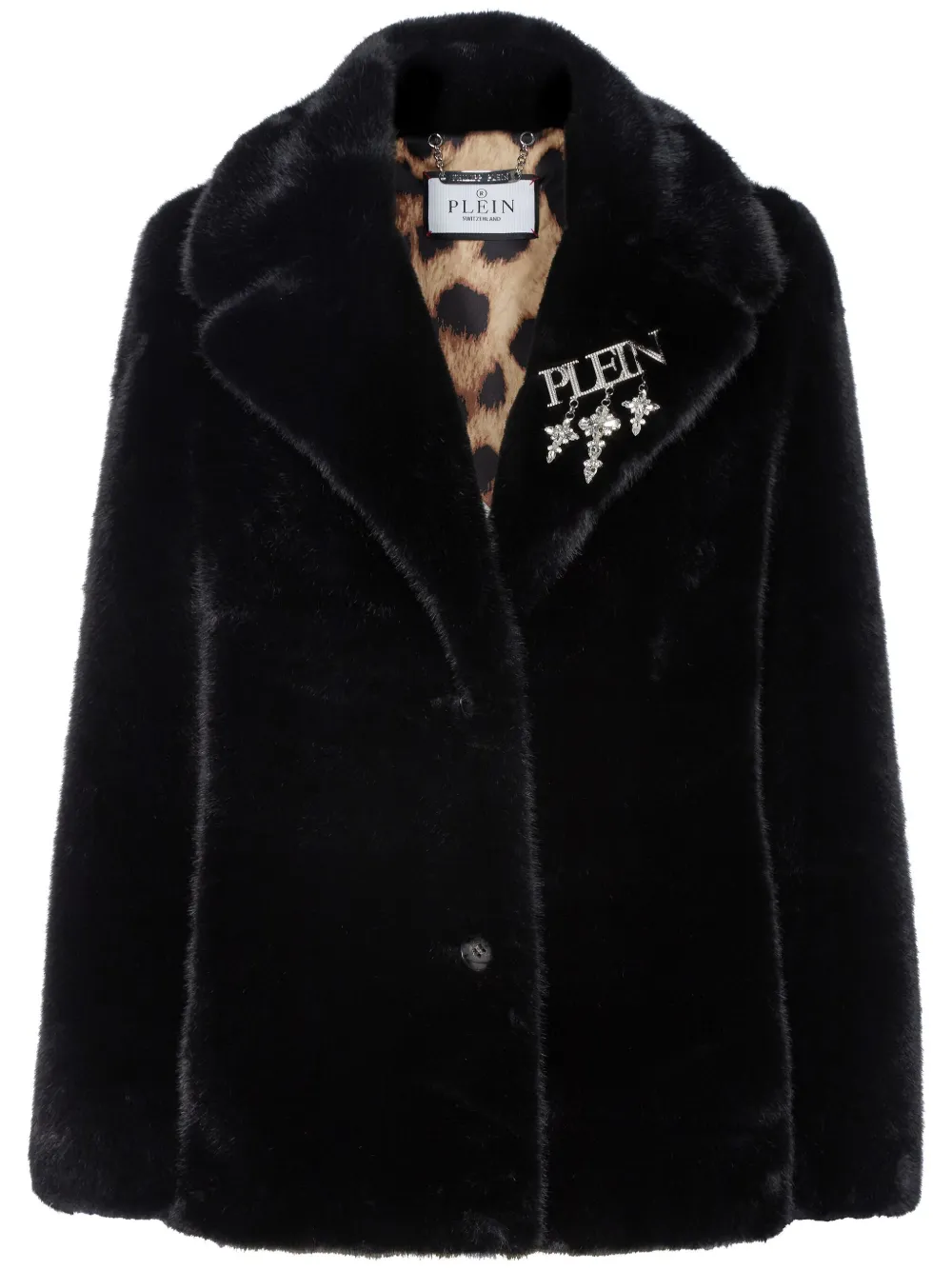 Philipp Plein Faux Fur Jacket In Black