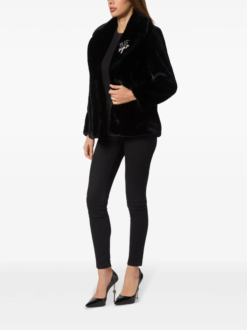 Philipp Plein Jack van imitatiebont - Zwart