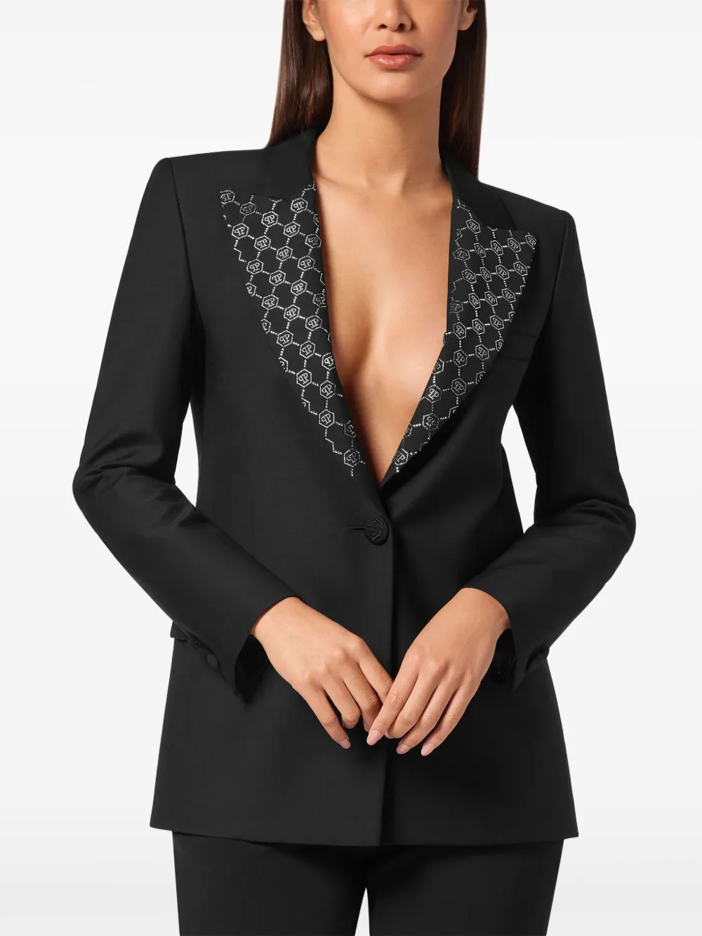 Philipp Plein Blazer met monogram Zwart