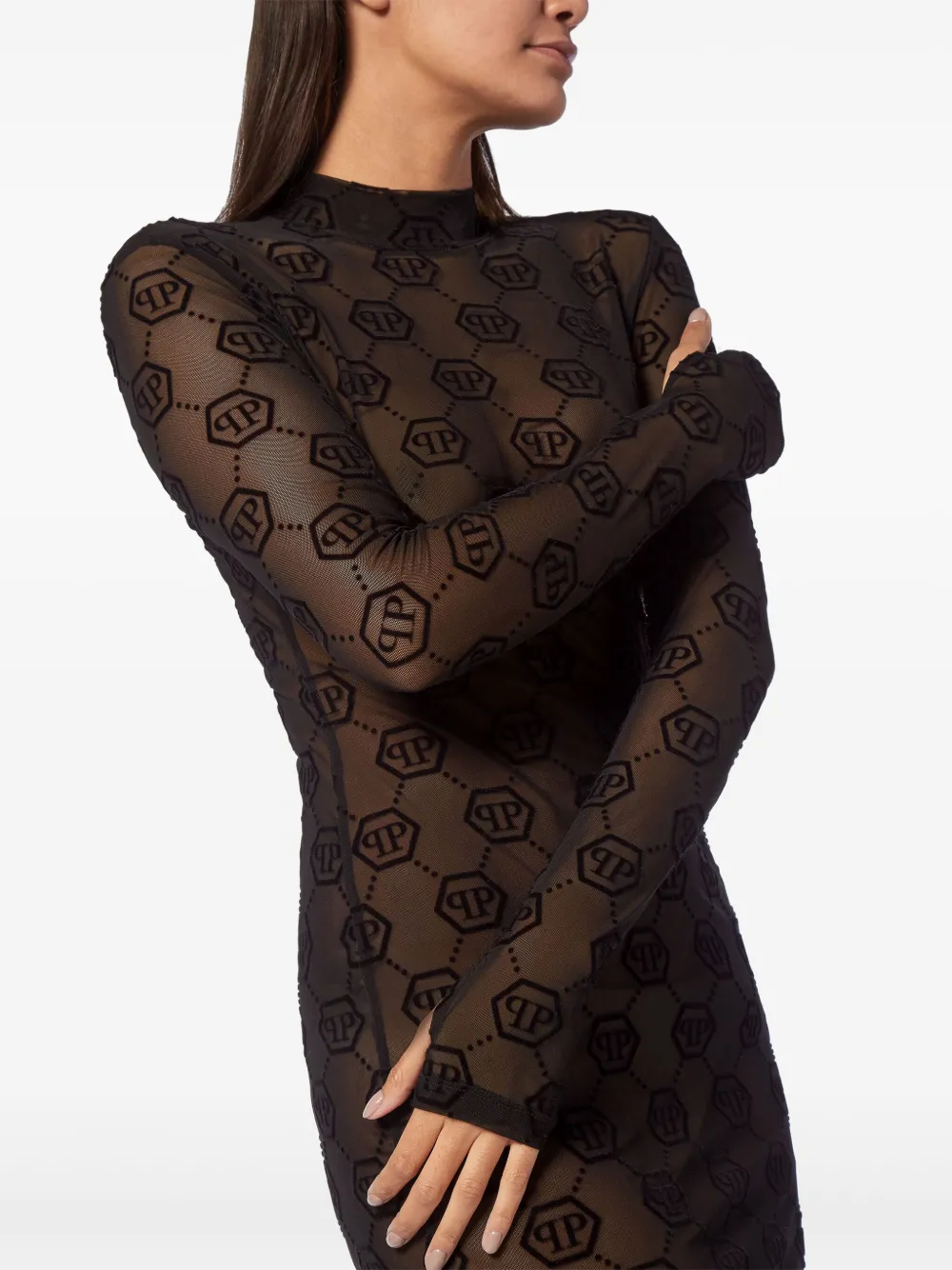 Philipp Plein Jurk met monogram Zwart