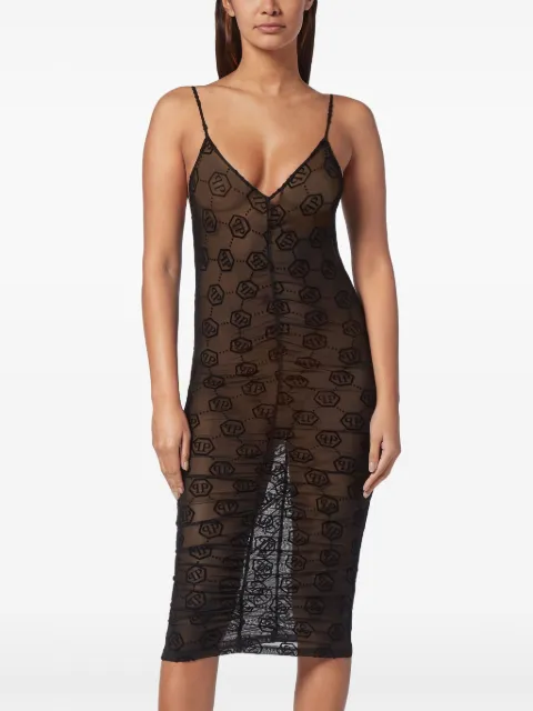 Philipp Plein monogram tulle dress AADCWRG3194PTE003N - 1