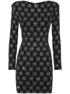 FENDI Zucca long-sleeved Minidress | Brown | FARFETCH