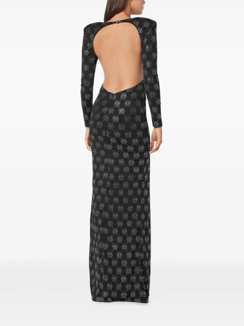 Philipp Plein monogram-embellished long dress AADCWRG3223PJY002N - 3