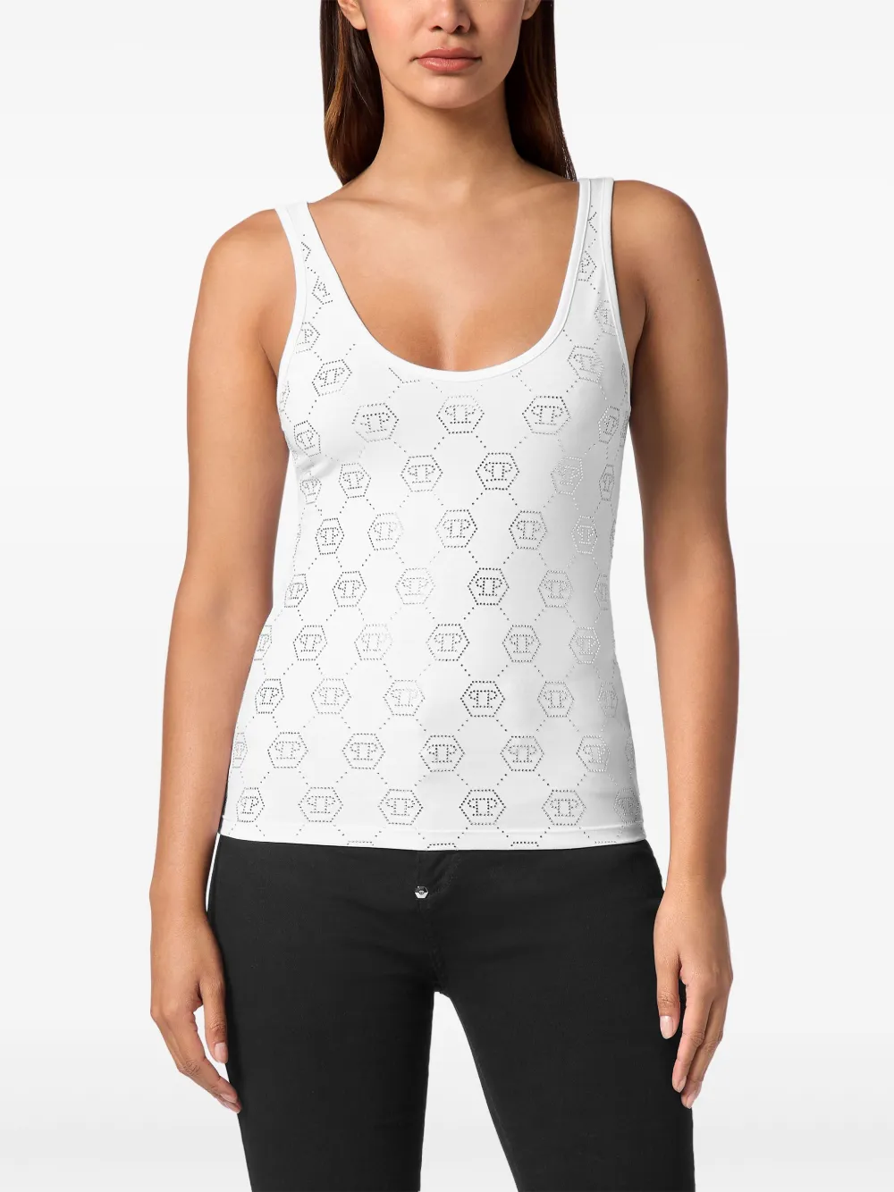 Philipp Plein Tanktop met monogram - Wit