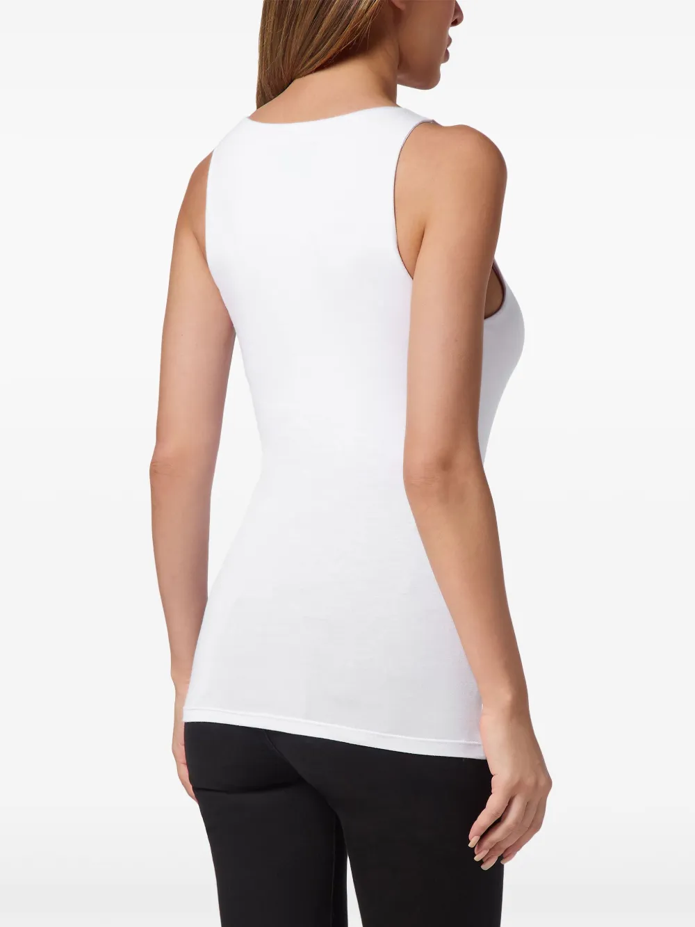 Shop Philipp Plein Logo-appliqué Tank Top In "01 White"