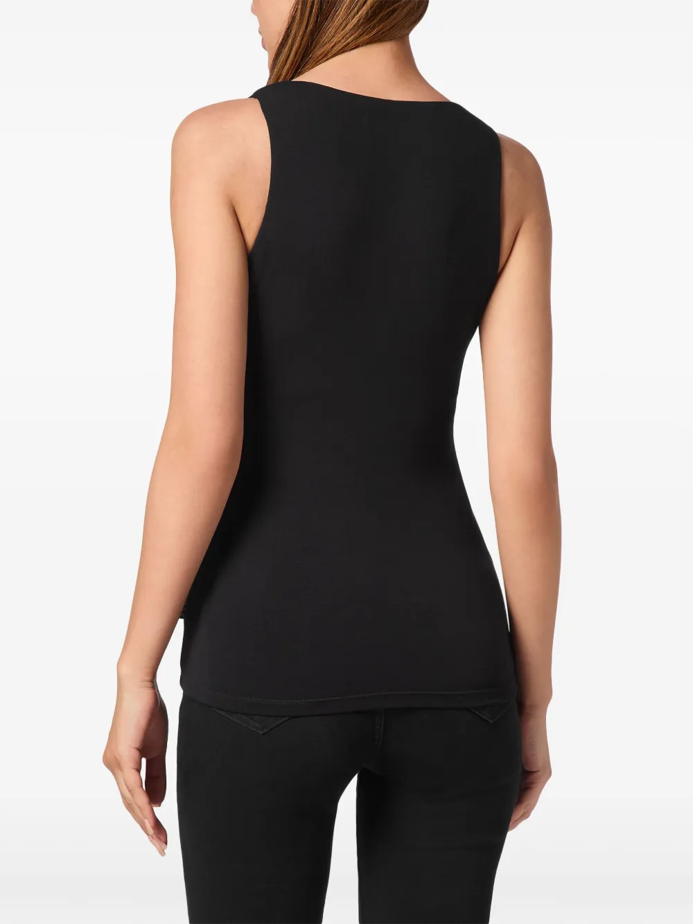 Shop Philipp Plein Logo-appliqué Tank Top In Black