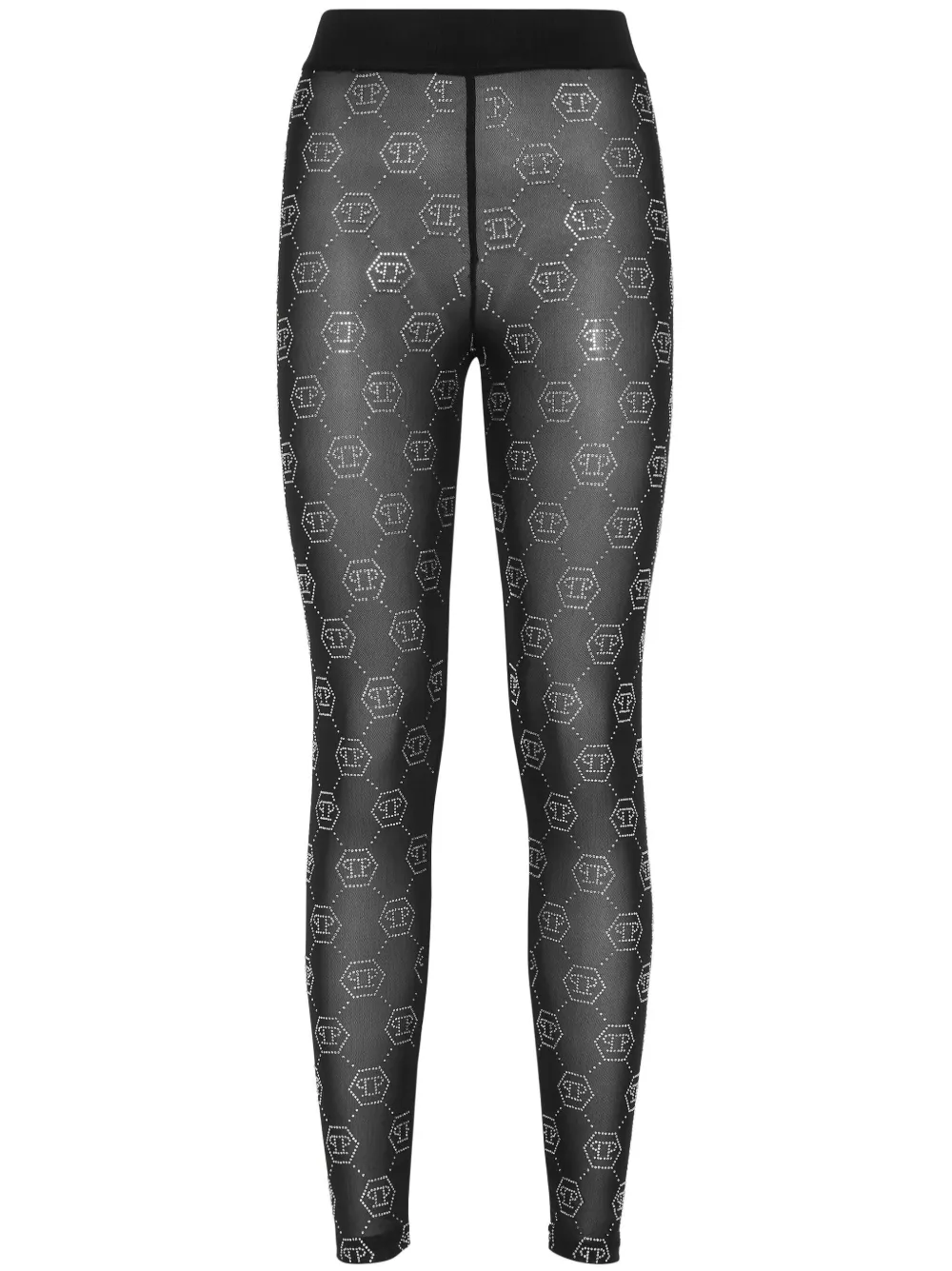 PHILIPP PLEIN MONOGRAM-PATTERN LEGGINGS