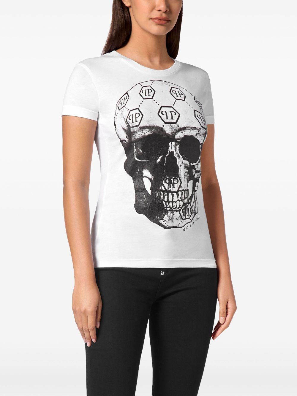 Philipp Plein Sexy Pure Monogram Skull T-shirt Women