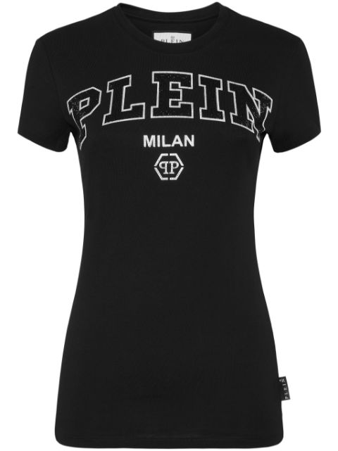 Philipp Plein rhinestone-embellished logo t-shirt Women