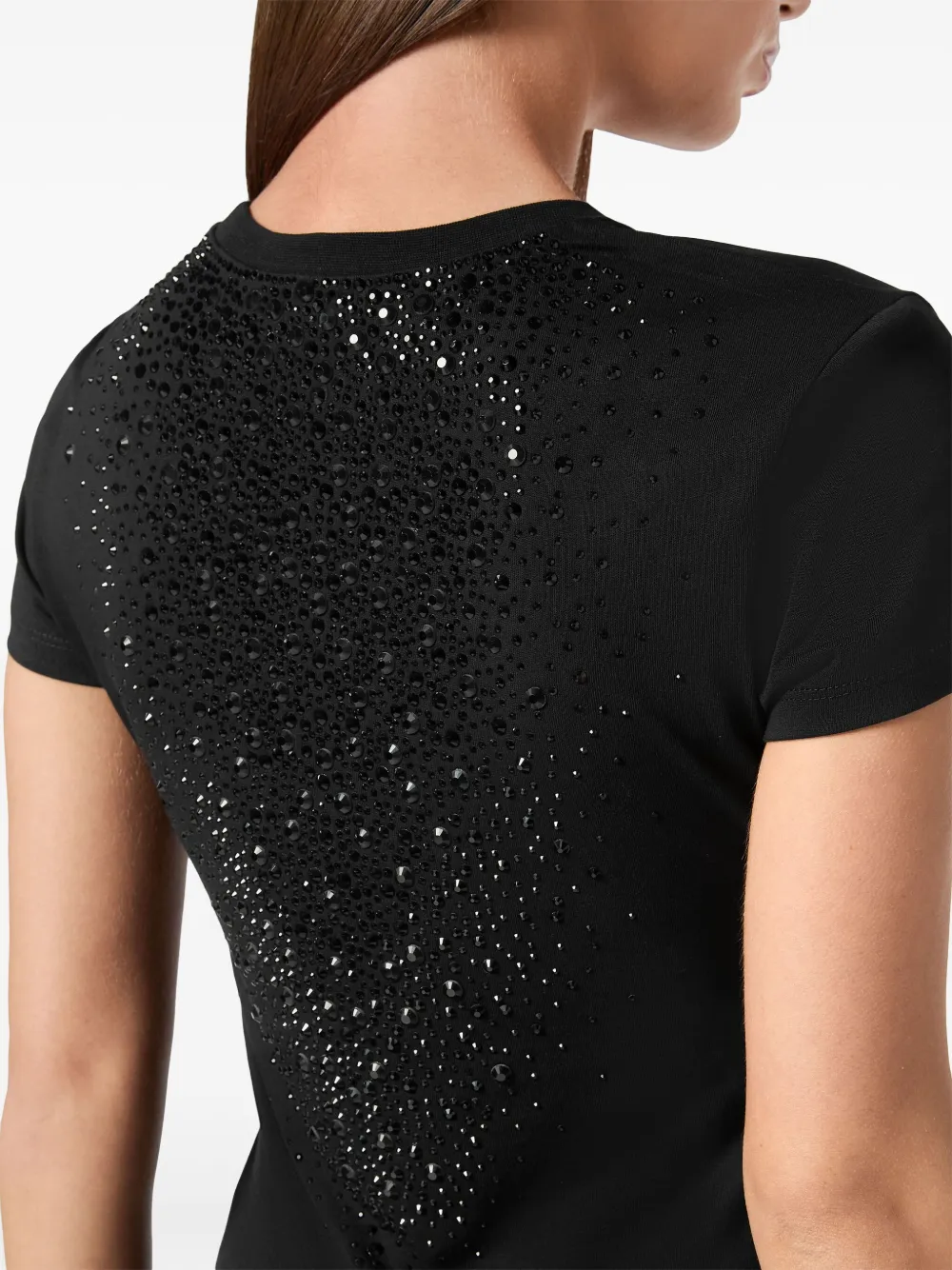 Philipp Plein T-shirt verfraaid met kristallen Zwart