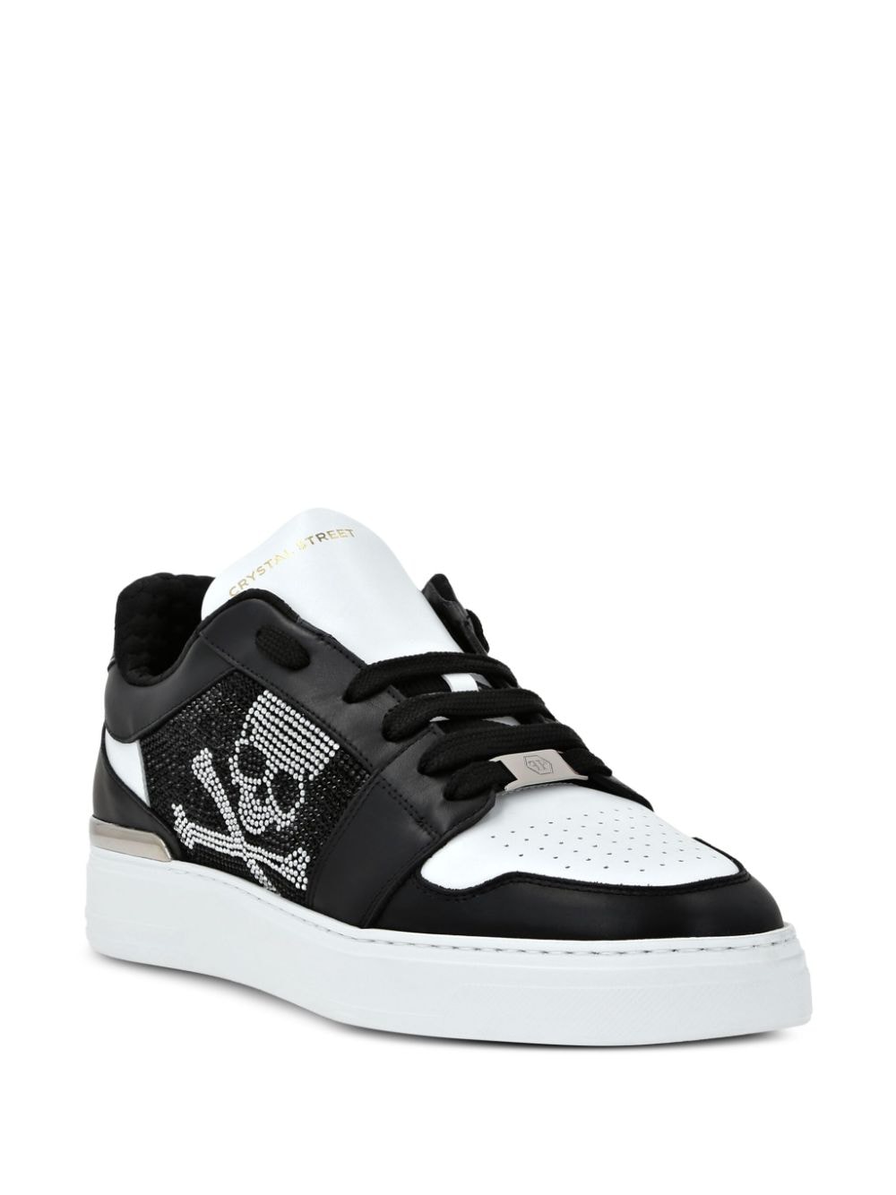 Philipp Plein Crystal leren sneakers - Zwart