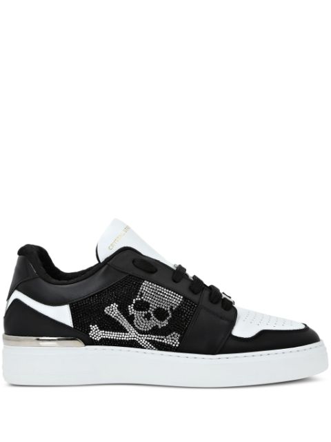 Philipp Plein Lo-Top Crystal Leather Sneakers Men