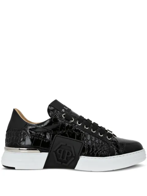 Philipp Plein tenis con estampado de cocodrilo