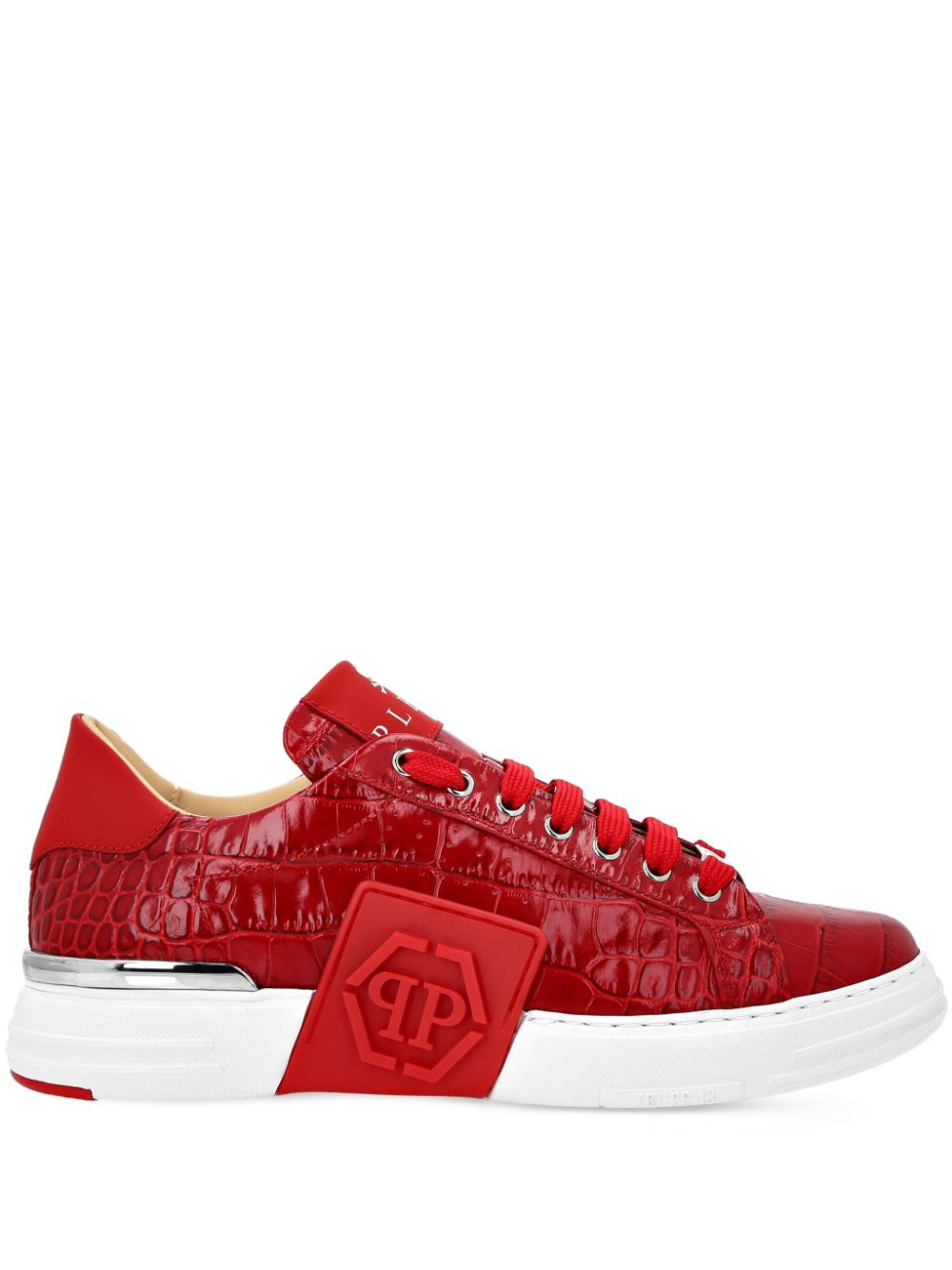 Philipp Plein Crocco Sneakers In Red