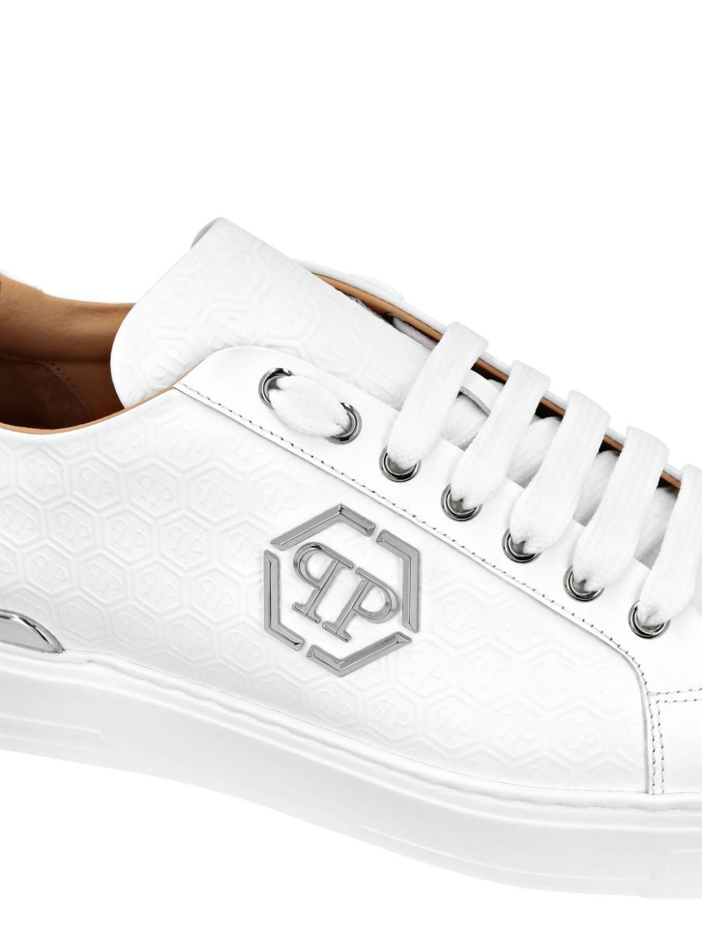 Philipp Plein Lo-Top Leather Sneakers White