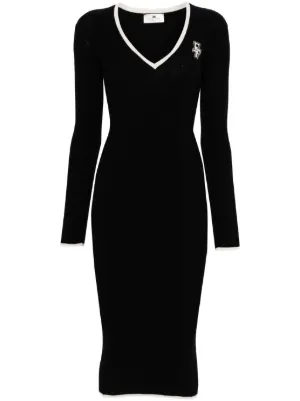 TWINSET Chain link-detail long-sleeve Dress | Black | FARFETCH BN
