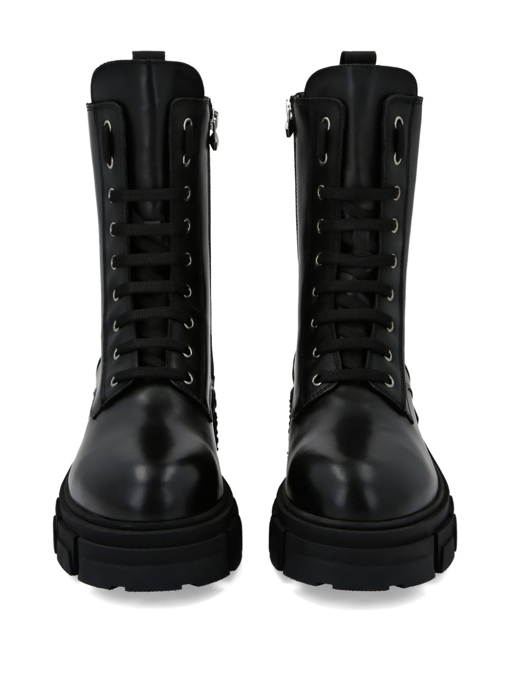 Philipp Plein Hexagon-logo leather boots Women