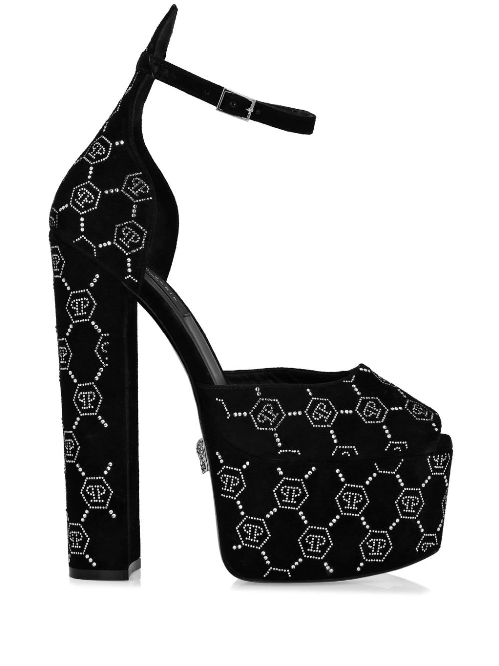 Philipp Plein Monogram Platform Sandals In Schwarz