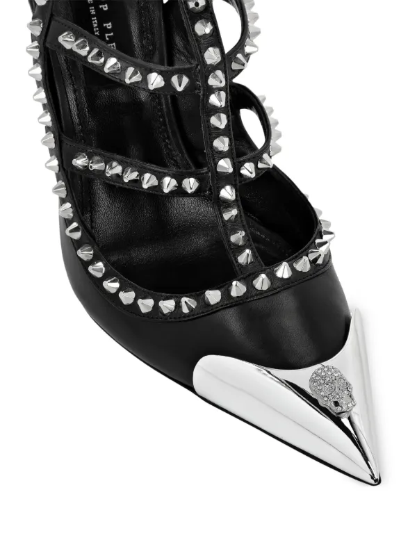 Philipp Plein スタッズ レザーサンダル | ブラック | FARFETCH JP