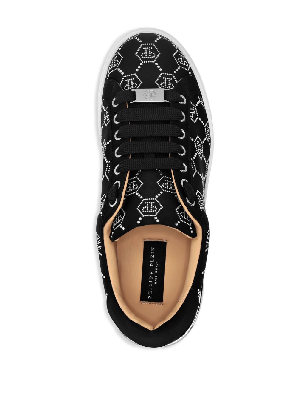 Philipp Plein rhinestone-embellished satin sneakers Black