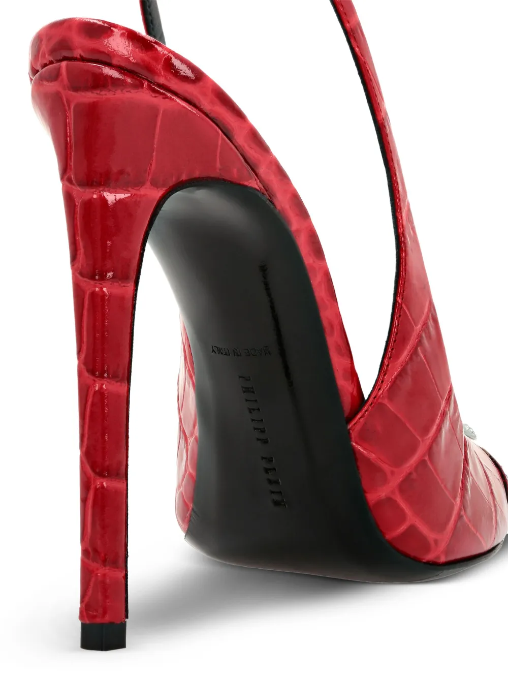 Philipp Plein 120 mm Crocco pumps Rood