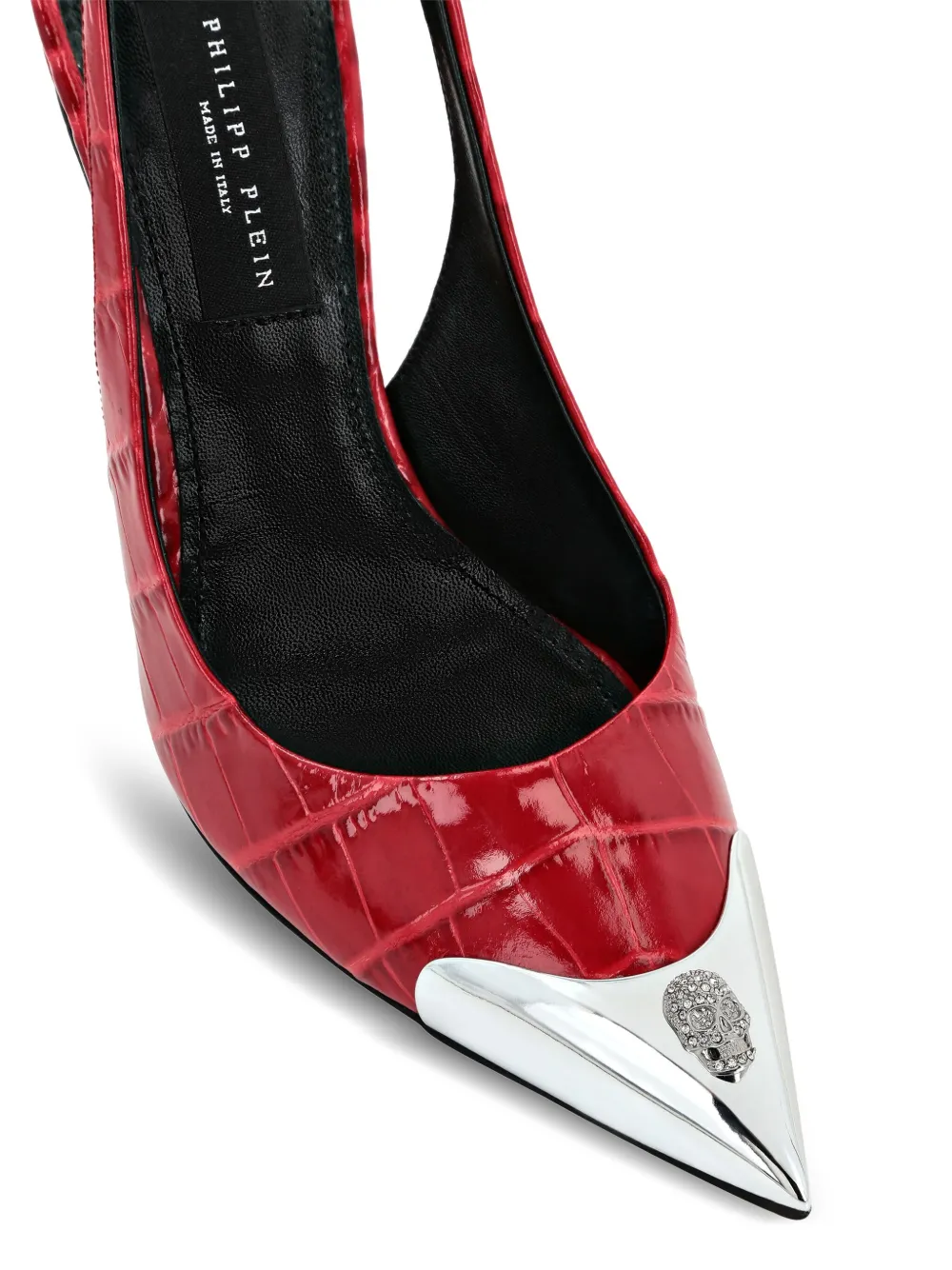 Philipp Plein 120 mm Crocco pumps Rood