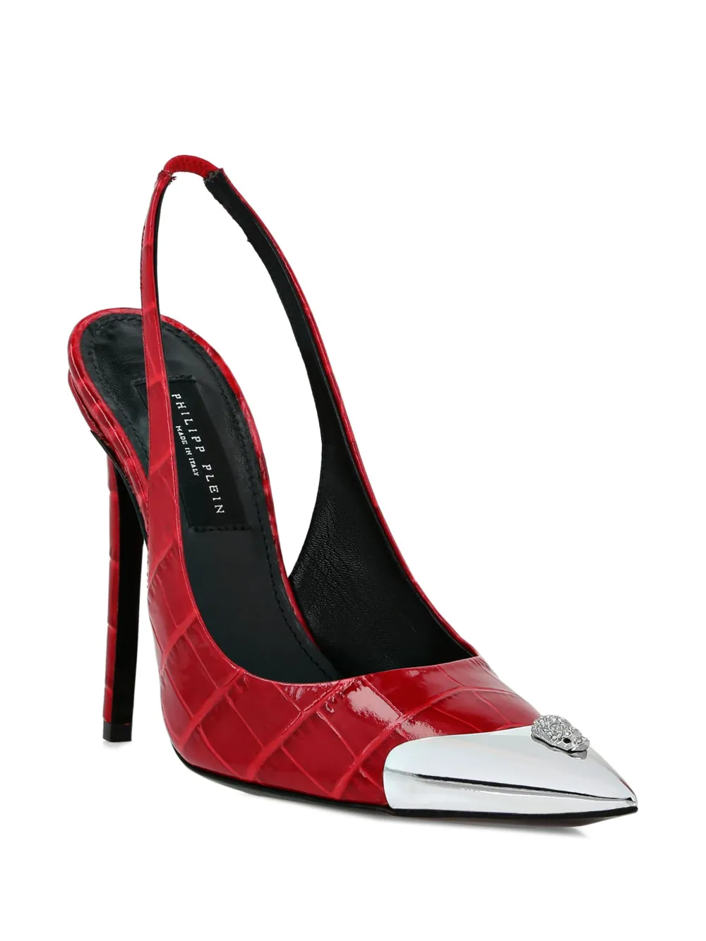 Philipp Plein 120 mm Crocco pumps - Rood
