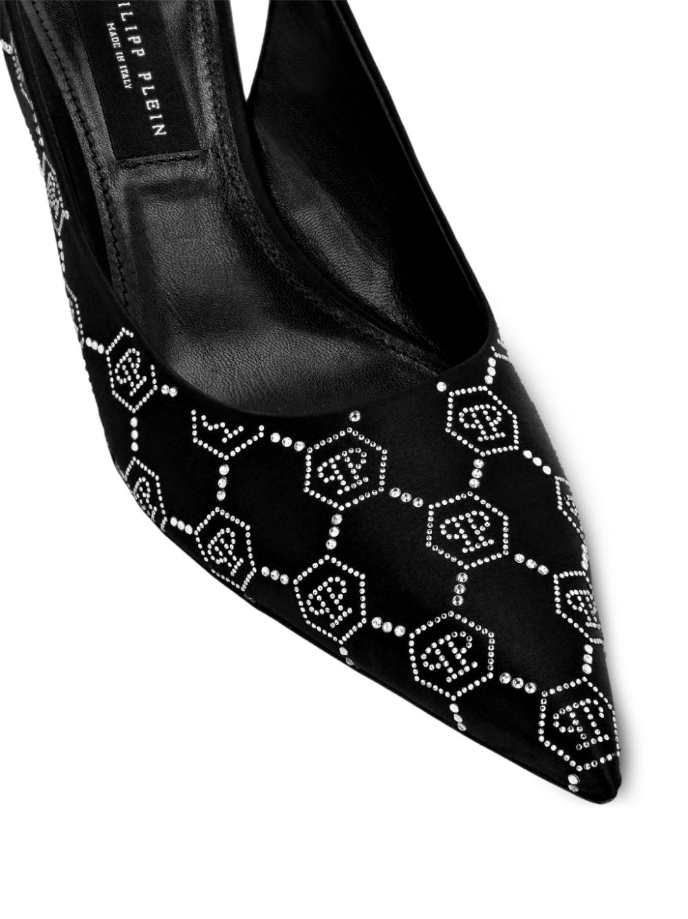 Philipp Plein 50mm monogram-pattern slingback pumps Women