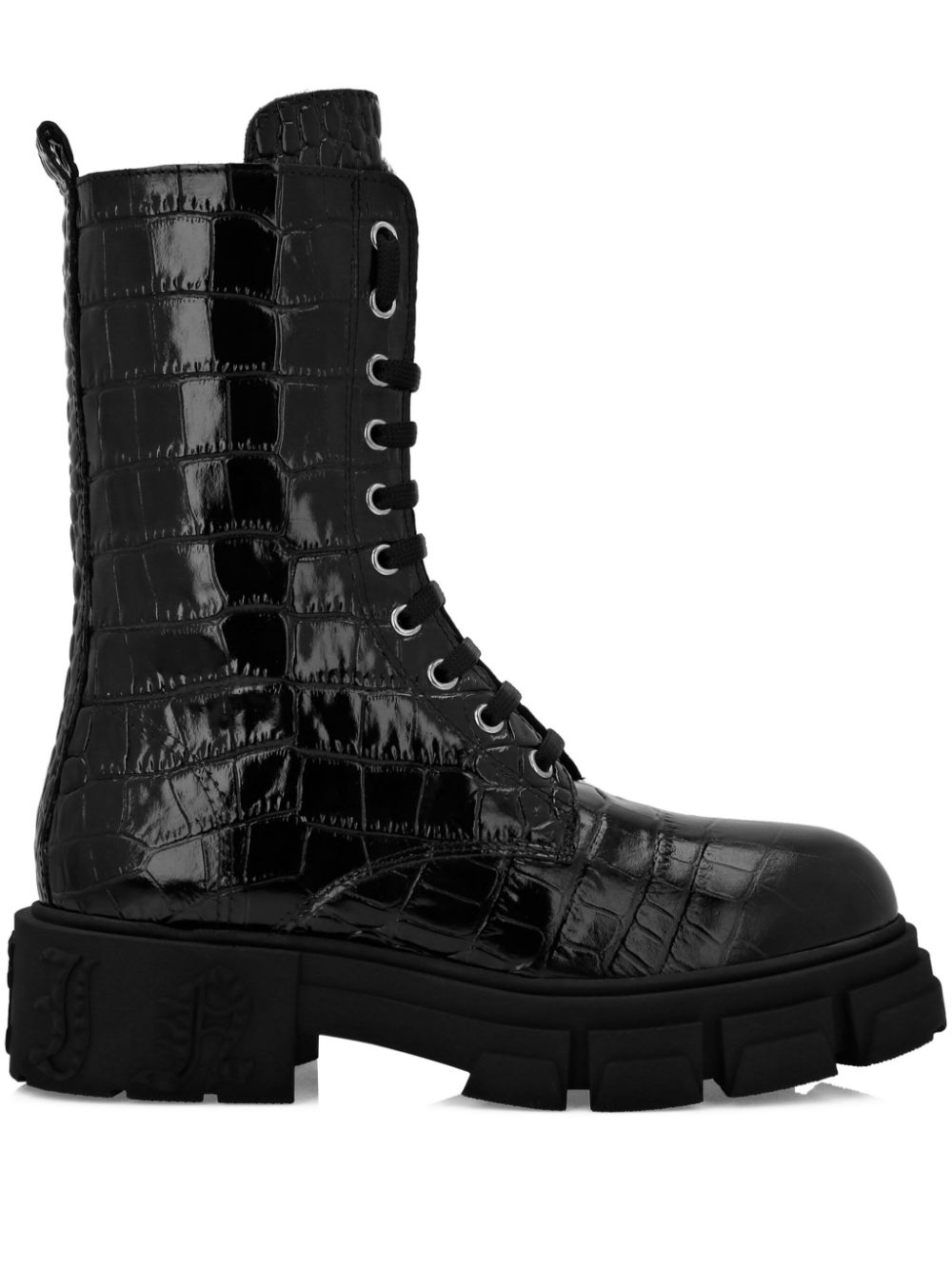 Philipp Plein croc-effect leather boots Black