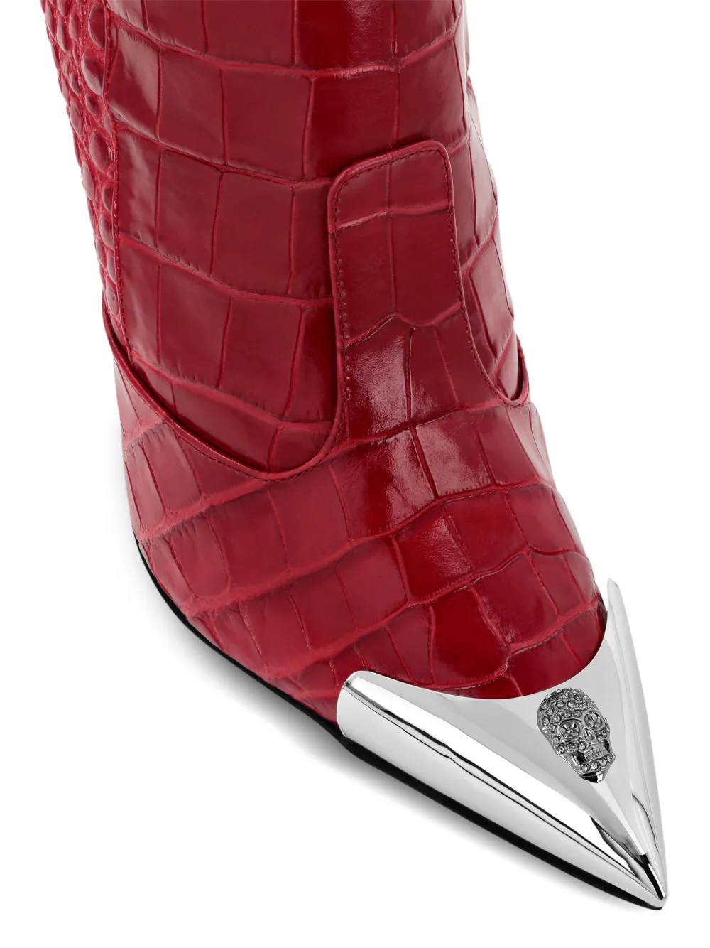 Philipp Plein Crocco boots Red