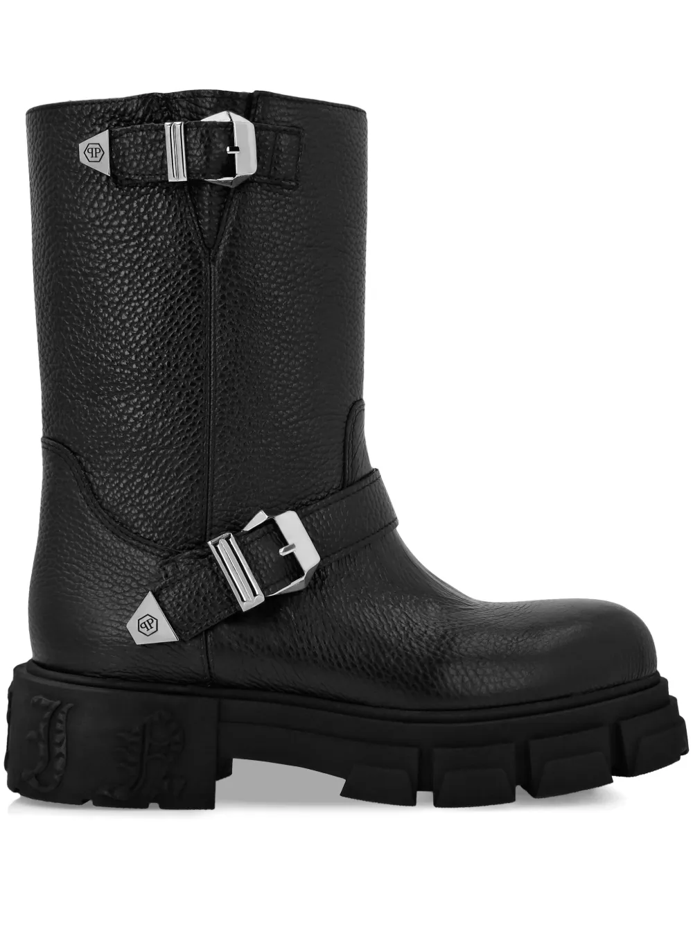 Philipp Plein leather boots – Black